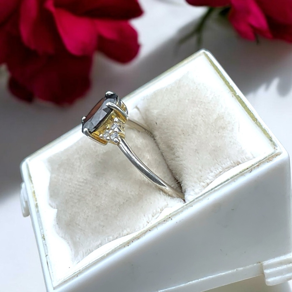 🌺Vintage Sterling & Garnet Ring - Picture 4 of 11
